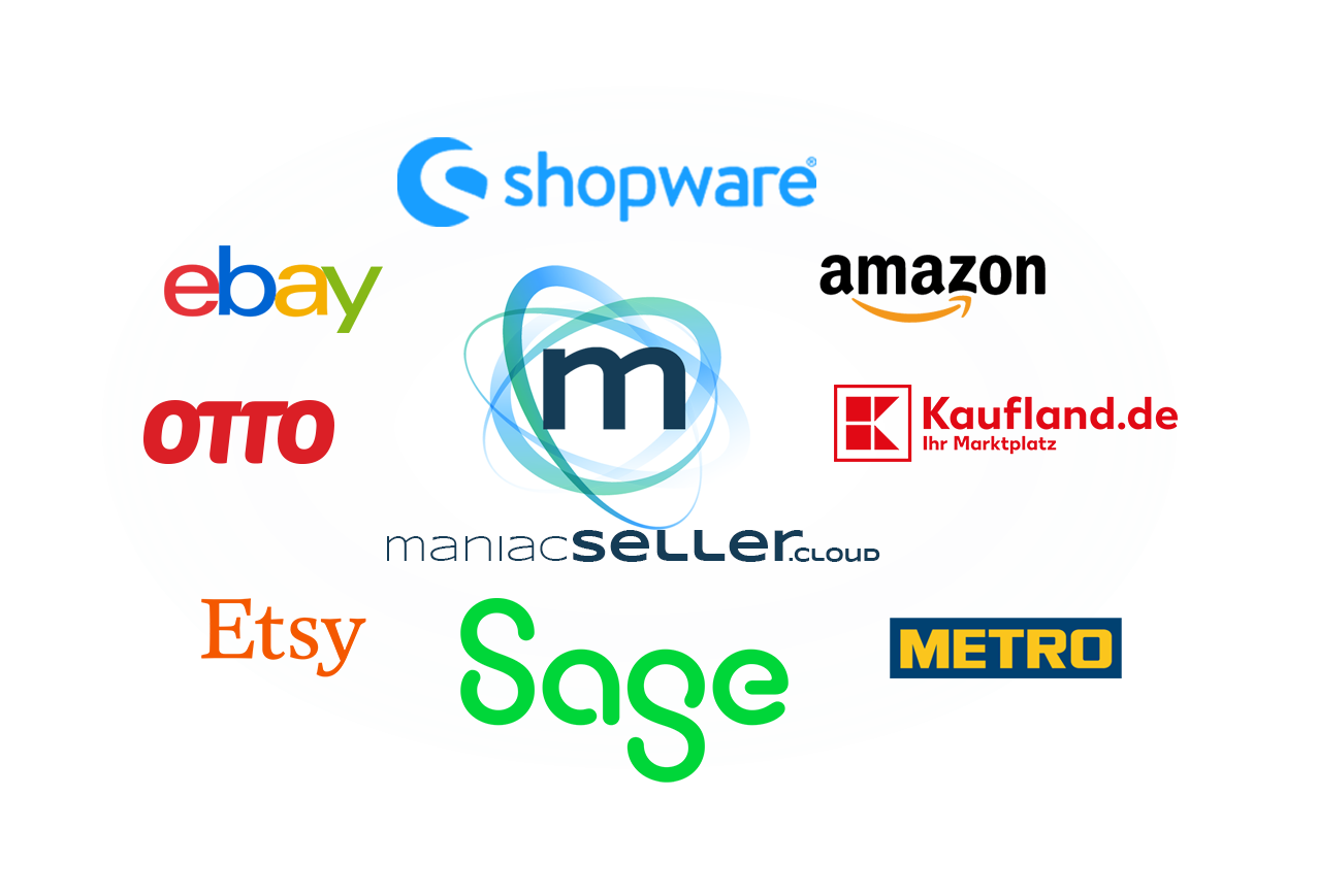 maniacSeller.cloud, die Shopware, Sage SDMO, OTTO , amazon, ebay usw. Schnittstelle